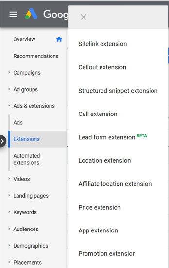 all ad extensions 