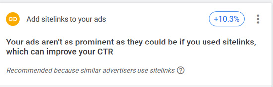 google ads recommendations
