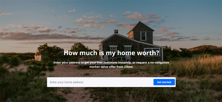 what's home worth landing page