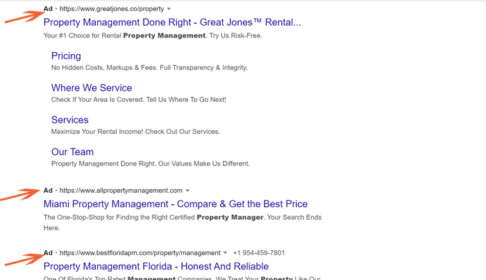google ads ppc display for property management company 